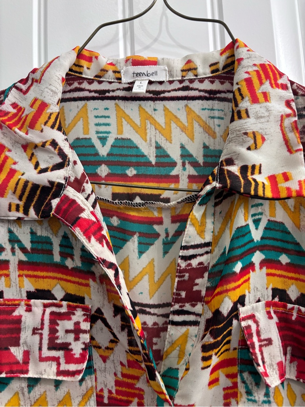 Women’s Aztec Pattern Shirt in Multi-Color - Picture 2 of 3